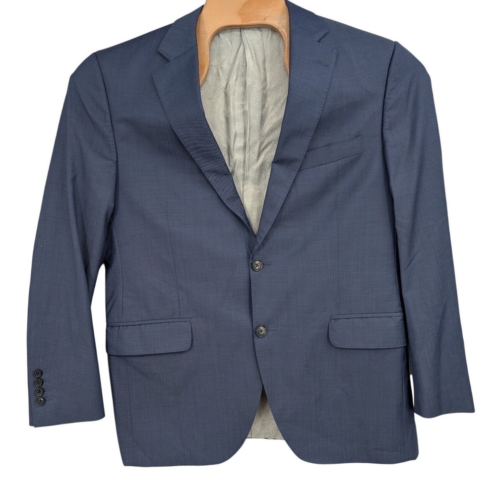 Peter Millar Wool Suit Set Sport Coat Blazer Pants sz 42R Men Blue
